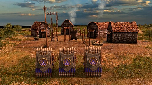 AoE III DE Haudenosaunee Mantlet natives at sunrise