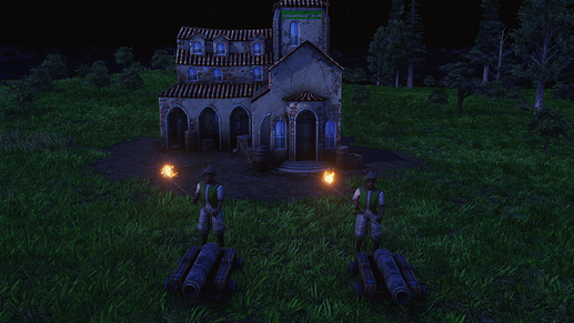 AoE III DE Cetbang Cannon during the night