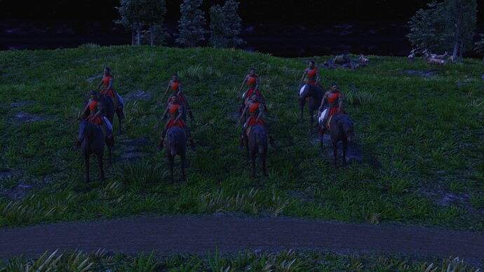 AoE III DE Lakota Axe Rider during the night
