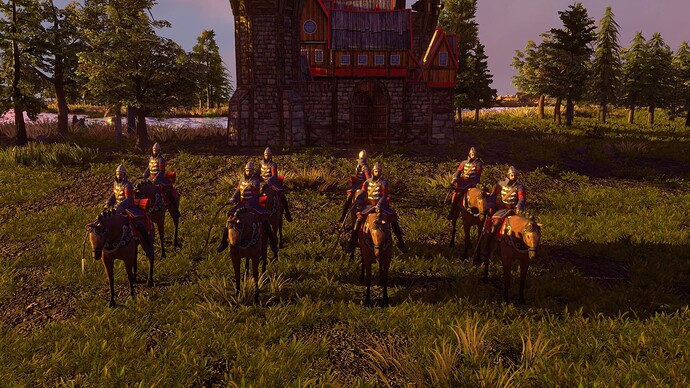 AoE III DE Russian Veteran Oprichnik at sunset