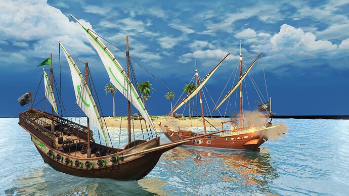 AoE III DE Hausa Xebec battling Ethiopians War Dhow during the Day
