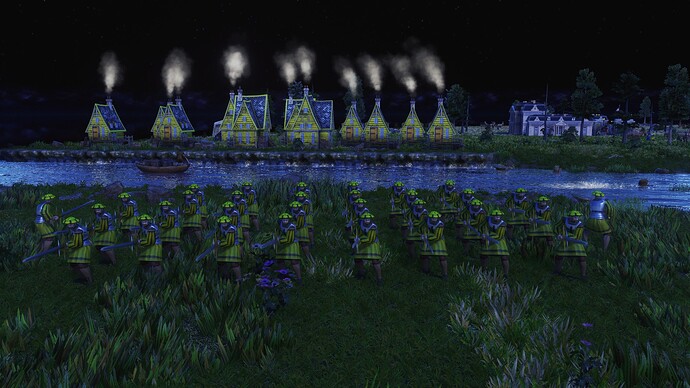 AoE III DE German Veteran Doppelsoldner during the night