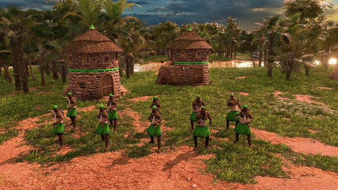 AoE III DE Ethiopians Shotel Warrior at sunrise