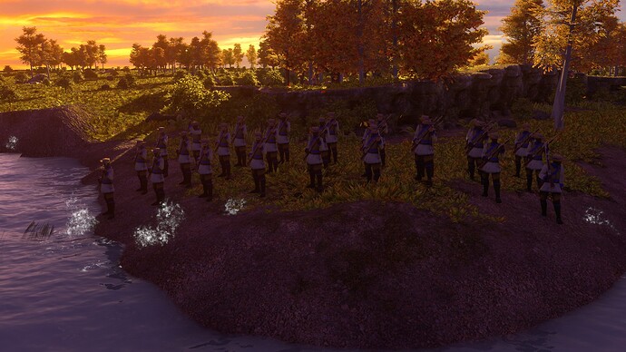 AoE III DE United States State Militia at sunset