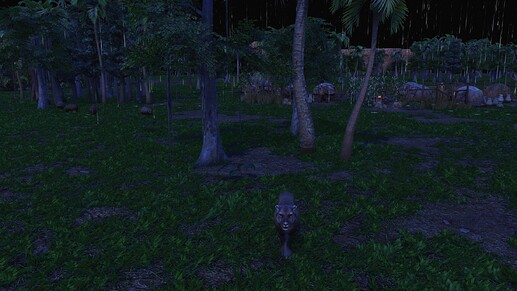 AoE III DE Tupi Buttercup the pet Cougar during the night