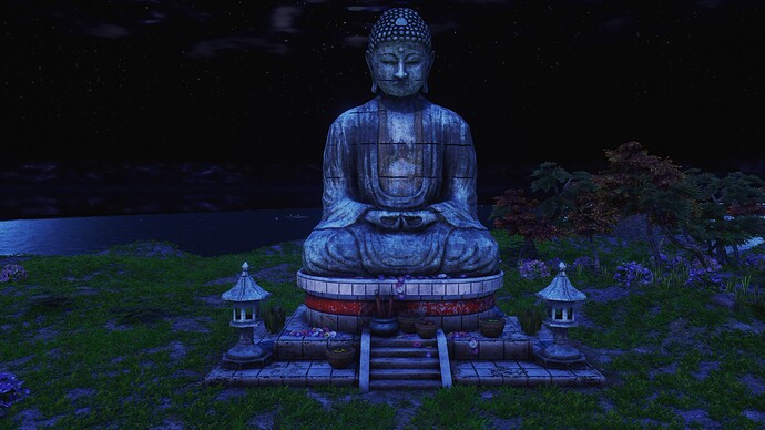 AoE III DE Great Buddha during the night