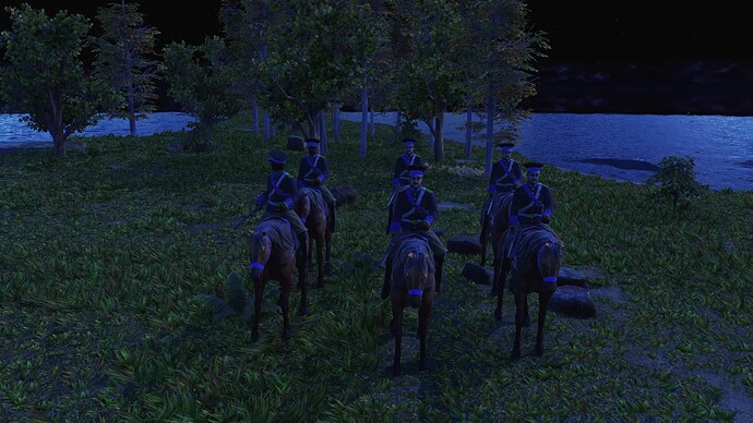 AoE III DE United States Guard Carbine Cavalry during the night