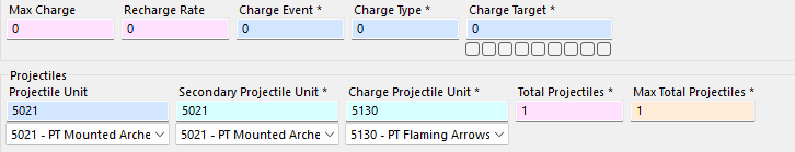 Heavy Cavalry Archer projectile settings