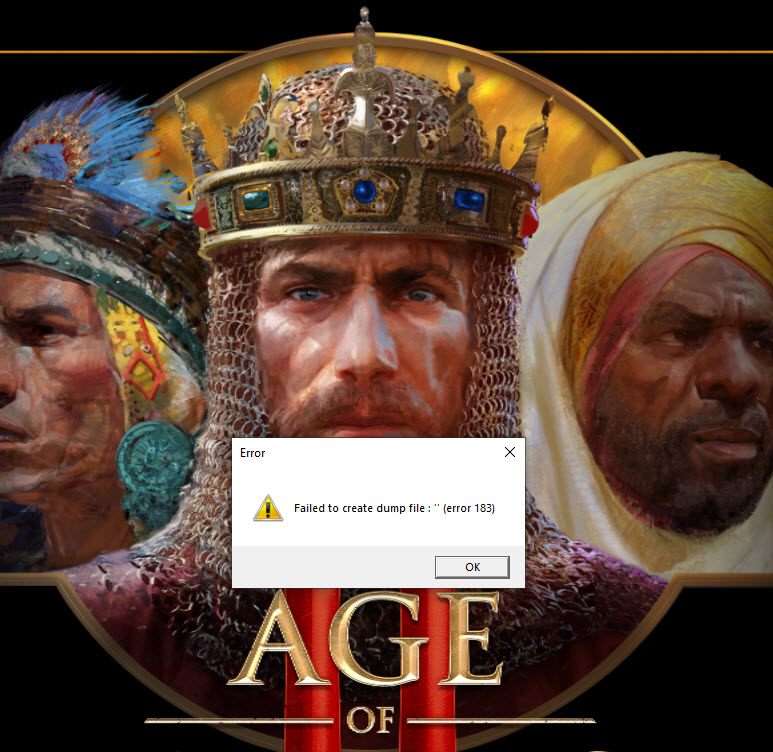 Game crashes at start failed to create dump file II Report a Bug