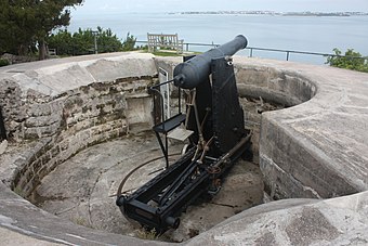 340px-British_64_Pounder_Rifled_Muzzle-Loaded_(RML)_Gun_on_Moncrieff_disappearing_mount,_at_Scaur_Hill_Fort,_Bermuda
